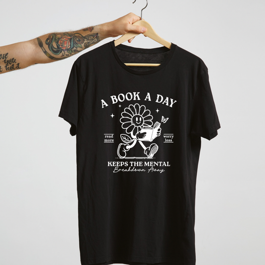 'A Book A Day, Read More Worry Less' Inspirational Design