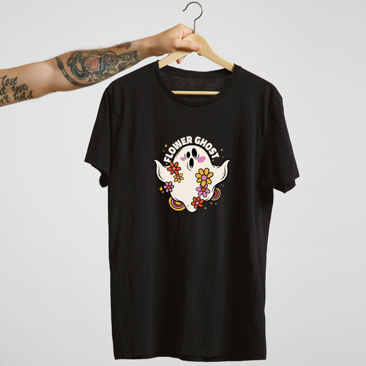 Flower Ghost Graphic T-Shirt – Premium Soft Feel Design